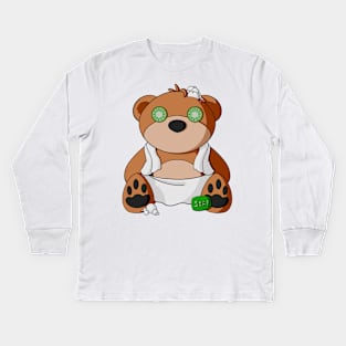 Spa Day Teddy Bear Kids Long Sleeve T-Shirt